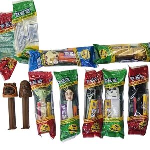 Vintage Star Wars Pez Dispensers Lot Yoda Princess Leia Chewbacca and Others 9pc